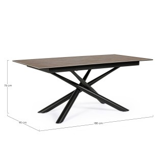 Table à manger rectangulaire Snake : céramique et métal | Hellin