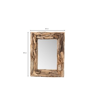 Miroir rectangulaire en bois flotté 60x80 WIMEREUX - HELLIN