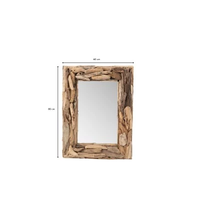 Miroir rectangulaire en bois flotté 60x80 WIMEREUX - HELLIN
