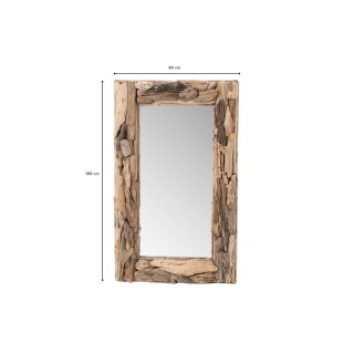 Miroir rectangulaire en bois flotté 60x100 WIMEREUX - HELLIN