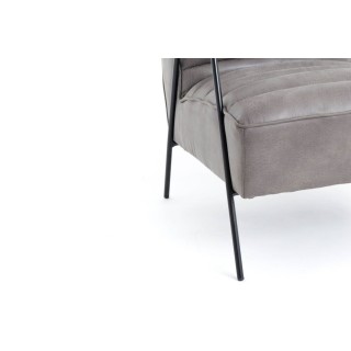 Fauteuil relax en PU et métal noir LISBOA - HELLIN