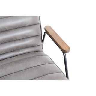 Fauteuil relax en PU et métal noir LISBOA - HELLIN