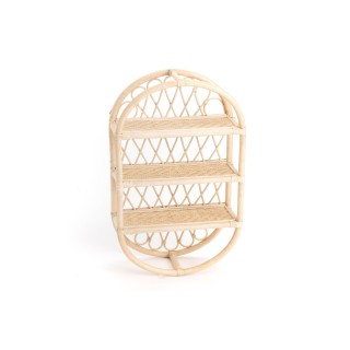 Etagère murale ovale en rotin naturel H80 TRIPOLI - HELLIN