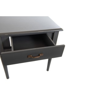 Bout de canapé classique en bois gris patiné 1 tiroir CANDICE - HELLIN