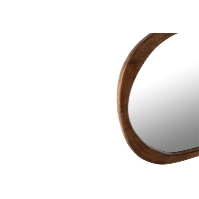 Miroir en forme de galet en bois de manguier L83 L BRUNO - HELLIN
