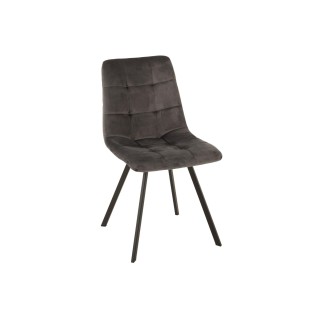 Chaise en velours peau de pêche et en métal noir ( lot de 2) OLIVIA - HELLIN