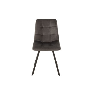 Chaise en velours peau de pêche et en métal noir ( lot de 2) OLIVIA - HELLIN