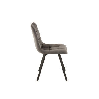 Chaise en velours peau de pêche et en métal noir ( lot de 2) OLIVIA - HELLIN