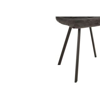 Chaise en velours peau de pêche et en métal noir ( lot de 2) OLIVIA - HELLIN