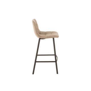 Chaise de bar en tissu et en métal noir ( lot de 2) OLIVIA - HELLIN