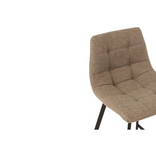 Chaise de bar en tissu et en métal noir ( lot de 2) OLIVIA - HELLIN