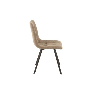 Chaise en tissu et en métal noir ( lot de 2) OLIVIA - HELLIN