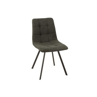 Chaise en tissu et en métal noir ( lot de 2) OLIVIA - HELLIN