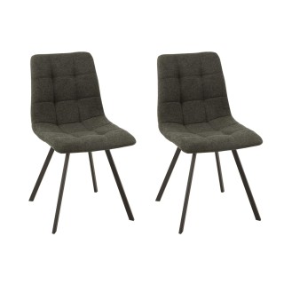 Chaise en tissu et en métal noir ( lot de 2) OLIVIA - HELLIN