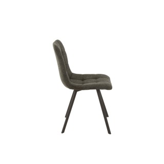 Chaise en tissu et en métal noir ( lot de 2) OLIVIA - HELLIN