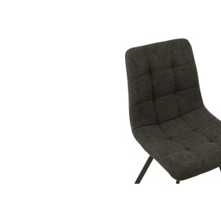 Chaise en tissu et en métal noir ( lot de 2) OLIVIA - HELLIN