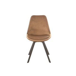 Chaise de salle à manger scandinave en velours et métal (lot de 2) ELENE - HELLIN