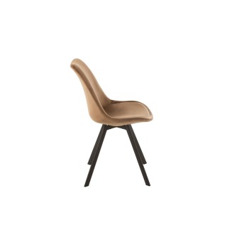 Chaise de salle à manger scandinave en velours et métal (lot de 2) ELENE - HELLIN