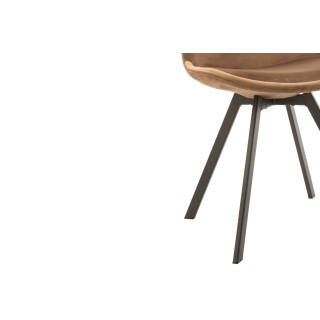 Chaise de salle à manger scandinave en velours et métal (lot de 2) ELENE - HELLIN