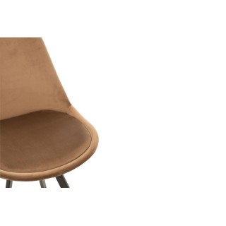 Chaise de salle à manger scandinave en velours et métal (lot de 2) ELENE - HELLIN