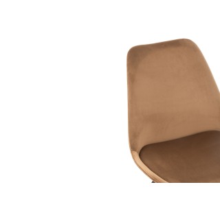 Chaise de salle à manger scandinave en velours et métal (lot de 2) ELENE - HELLIN