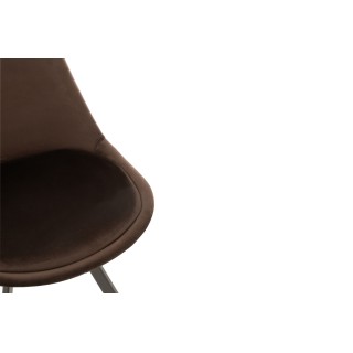 Chaise de salle à manger scandinave en velours et métal (lot de 2) ELENE - HELLIN