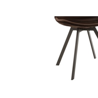 Chaise de salle à manger scandinave en velours et métal (lot de 2) ELENE - HELLIN