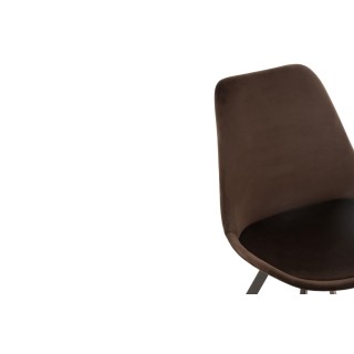Chaise de salle à manger scandinave en velours et métal (lot de 2) ELENE - HELLIN