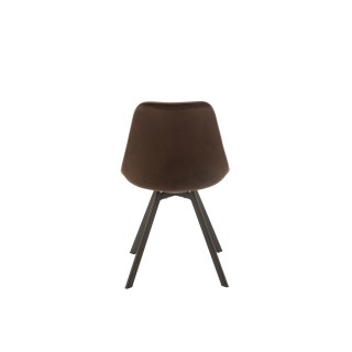 Chaise de salle à manger scandinave en velours et métal (lot de 2) ELENE - HELLIN