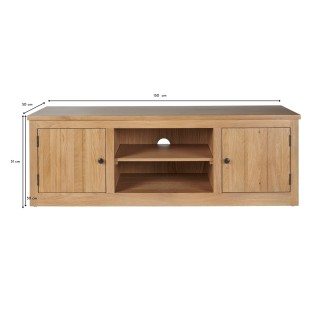 Meuble tv en chêne massif avec plusieurs rangements - Hellin