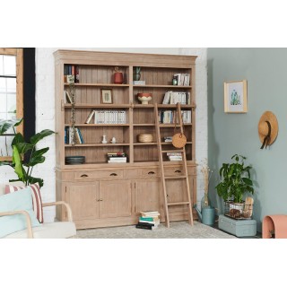 Grande bibliothèque avec échelle / Meuble bibliothèque en bois