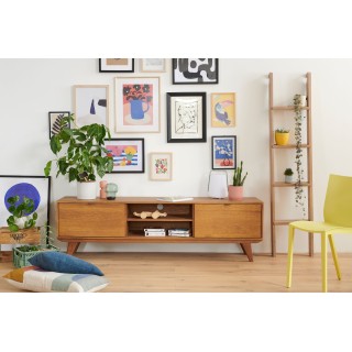 Meuble TV bas de style vintage / Fabrication bois massif | Hellin