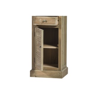 Colonne de salle de bain en bois avec porte vitrée gauche HANOÏ - HELLIN