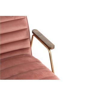 Fauteuil relax en velours et métal doré LISBOA - HELLIN