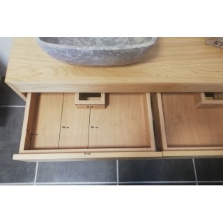 Meuble sous vasque en bois et métal 2 tiroirs L120 BRIGHTON - HELLIN