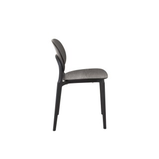 Chaise de salle à manger noire style japandi (lot de 2) YUMI - HELLIN