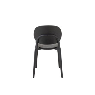 Chaise de salle à manger noire style japandi (lot de 2) YUMI - HELLIN