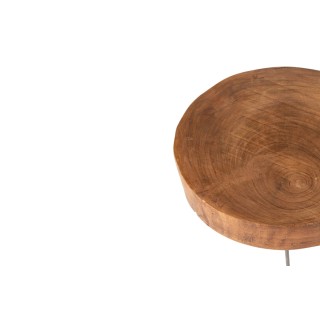 Tables basses rondes en bois et métal (set de 2) GUMI - HELLIN