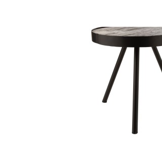 Table basse ronde en bois de manguier et métal L50 MALKO - HELLIN