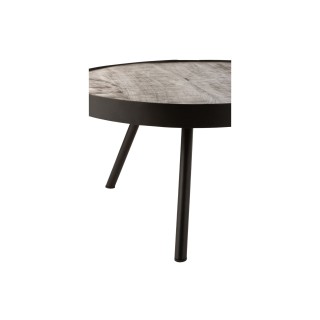 Table basse ronde en bois de manguier et métal L60 MALKO - HELLIN