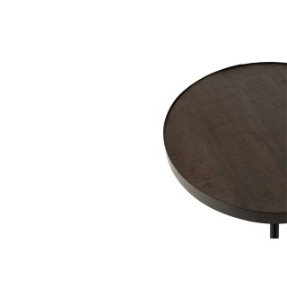 Table basse ronde en bois de manguier et métal L60 MALKO - HELLIN