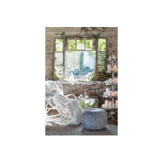 Rocking chair en rotin blanc dossier haut MIKA - HELLIN