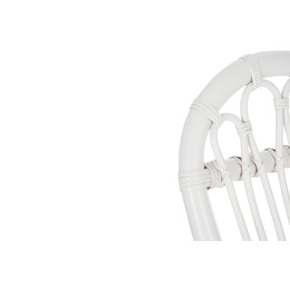 Rocking chair en rotin blanc dossier haut MIKA - HELLIN