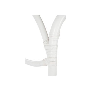 Rocking chair en rotin blanc dossier haut MIKA - HELLIN