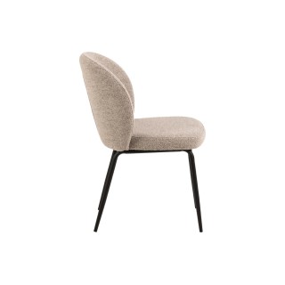 Chaise scandinave en tissu bouclette et pieds en métal noir (lot de 2) PAMELA - HELLIN