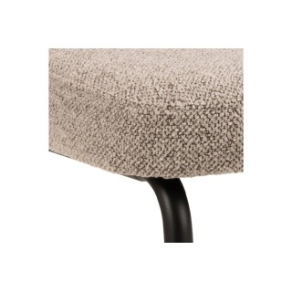 Chaise scandinave en tissu bouclette et pieds en métal noir (lot de 2) PAMELA - HELLIN