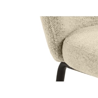 Chaise scandinave en tissu bouclette et pieds en métal noir (lot de 2) PAMELA - HELLIN