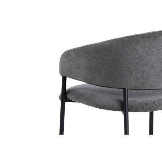 Chaise scandinave en tissu et pieds en métal noir (lot de 2) ZOLA - HELLIN