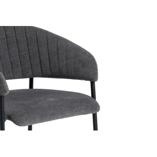 Chaise scandinave en tissu et pieds en métal noir (lot de 2) ZOLA - HELLIN