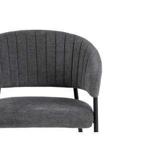 Chaise scandinave en tissu et pieds en métal noir (lot de 2) ZOLA - HELLIN